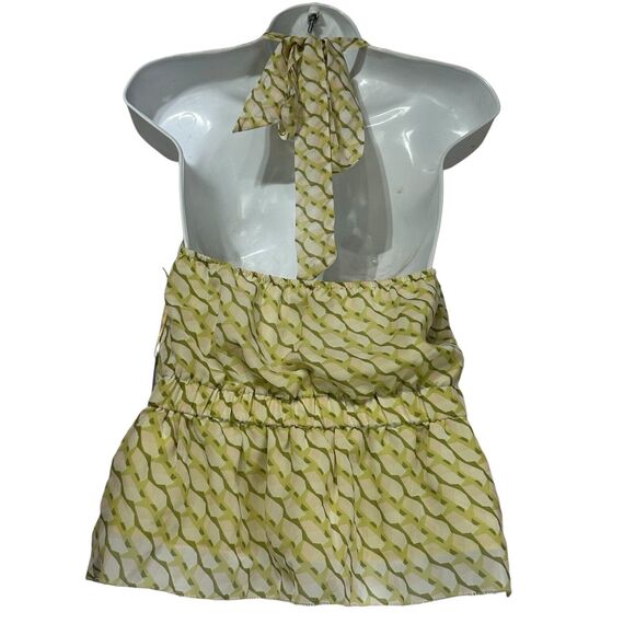 ryegrass green geometric halter top blouse Size XS - Picture 4 of 9
